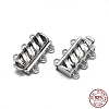 Anti-Tarnish Rhodium Plated 925 Sterling Silver Box Clasps STER-L057-017P-2