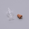 Empty Glass Wishing Bottle Pendants GLAA-WH0025-08-1