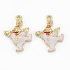 Rack Plating Light Gold Alloy Enamel Pendants ENAM-Q444-007-RS-1