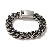 304 Stainless Steel Skull Cuban Link Chain Bracelets for Women Men BJEW-Q341-06E-AS-1