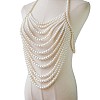 Plastic Imitation Pearl Round Beaded Multi-Layer Sexy Bikini Chest Body Chains WG29523-01-4