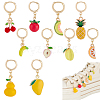 10Pcs Fruits Alloy Enamel & Brass Handmade Lampwork Shoe CHarms HJEW-DR00288-1