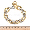 304 Stainless Steel Cable Chain Bracelets for Women BJEW-B158-03GP-3