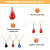 FIBLOOM 3 Sets 3 Colors Rhinestone Teardrop Dangle Earrings & Pendant Necklace SJEW-FI0001-27-3