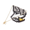 Glass Seed Beaded Eagle Pendants PALLOY-MZ00728-4