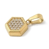 Ion Plating(IP) 304 Stainless Steel Micro Pave Cubic Zirconia Pendants STAS-Z107-02G-05-2