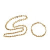 304 Stainless Steel Disc Link Chain Necklaces & Bracelets Sets SJEW-D091-05G-2