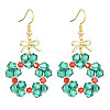 Christmas Theme Imitation Austrian Crystal Dangle Earrings EJEW-TA00468-1