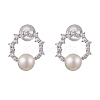 Natural Pearl Ear Studs EJEW-P286-31P-1