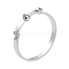 Tarnish Resistant Ring with Square 304 Stainless Steel Bangles BJEW-G700-04P-1