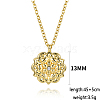 Elegant Brass Clear Cubic Zirconia Flower Pendant Cable Chain Necklaces for Women EP9380-3