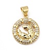 Brass Micro Pave Clear Cubic Zirconia Pendants KK-H433-31G-1