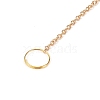 Wire Wrapped Natural Rose Quartz & Brass Moon Pendant Decorations HJEW-K046-08G-04-5