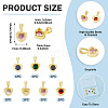7Pcs 7 Colors Brass with Cubic Zirconia Charms KK-TA0008-37-4
