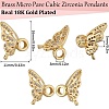 SUNNYCLUE 10 Sets Brass Micro Pave Clear Cubic Zirconia Pendants KK-SC0004-15-2