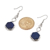 Hexagon Natural Lapis Lazuli Dangle Earrings EJEW-K298-01P-04-5