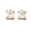 Brass Micro Pave Clear Cubic Zirconia Charms KK-G516-30G-1