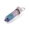 Natural Bullet Fluorite Pointed Pendants X-G-E308-C11-3