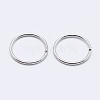 Rhodium Plated 925 Sterling Silver Open Jump Rings STER-F036-02P-0.9x6mm-2