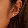 Round Natural Pearl Stud Earrings EJEW-G411-04B-G-2