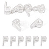 6Pcs 925 Sterling Silver Hollow Initial Beads STER-TA0001-53P-1