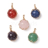 Natural Carnelian/Rose Quartz/Lapis Lazuli/Aventurine/Amethyst Round Pendants PALLOY-JF02982-1