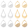 DICOSMETIC 12Pcs 3 Style 201 Stainless Steel Pendants STAS-DC0001-62-1