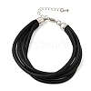 Microfiber Leather Multi-strand Cord Bracelets Makings FB-CBA983F-01P-12-1