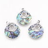 Natural Paua Shell Pendants KK-F751-G02-1