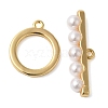 Brass with ABS Imitation Pearl Toggle Clasps KK-N254-89G-2