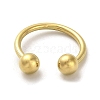 Round Ball 304 Stainless Steel Cuff Ring RJEW-C036-03A-G-2