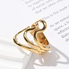 304 Stainless Steel Wave Multilayer Open Cuff Rings for Women RJEW-Z077-01G-03-3