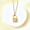 304 Stainless Steel Rolo Chain Pendant Necklaces NJEW-S444-01G-15-4