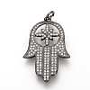 Brass Micro Pave Cubic Zirconia Pendants ZIRC-Q013-27B-1