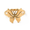 Ion Plating(IP) 201 Stainless Steel Butterfly Thick Finger Ring for Women RJEW-G266-15G-1