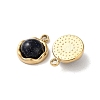 Synthetic Blue Goldstone Half Round Charms STAS-L022-393G-02-2