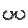 Glass Seed Beaded Hoop Earrings for Women EJEW-C003-02J-RS-1