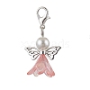 5Pcs Angel Glass Pearl & Acrylic Pendant Decorations HJEW-JM02675-01-3