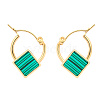 Square Stainless Steel & Resin Hoop Earrings for Women TQ4629-1