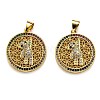 Brass Micro Pave Clear Cubic Zirconia Pendants ZIRC-J025-19G-1