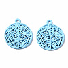 Spray Painted Alloy Pendants PALLOY-Q434-010B-NR-1