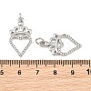 Brass Micro Pave Clear Cubic Zirconia Pendants CU-CBA3D67-05B-P-2
