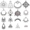 SUNNYCLUE 64Pcs 16 Style Tibetan Style Alloy Chandelier Component Links TIBE-SC0001-75-1