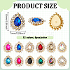 72Pcs 12 Colors Sew on Rhinestones GLAA-PH0004-08-2