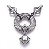 Brass Micro Pave Cubic Zirconia Pendants ZIRC-E124-21B-1