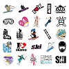 Skiing Theme Waterproof PVC Adhesive Stickers STIC-PW0014-001-4