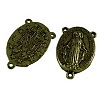 Holy Oval Carved Virgin Mary Tibetan Style Alloy Chandelier Component Links LS-TIBEP-LF0961YKG-AB-FF-1