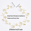 CHGCRAFT 2Pcs 2 Style Bridal Pearl Rhinestone HairBand OHAR-CA0001-07-2