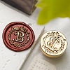 Golden Tone Wax Seal Brass Stamp Head DIY-B079-01G-B-1