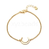 201 Stainless Steel Link Bracelet with 304 Stainless Steel Box Chains for Women BJEW-JB08281-3